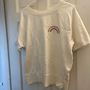 GAP rainbow embroidered shirt sleeve sweatshirt